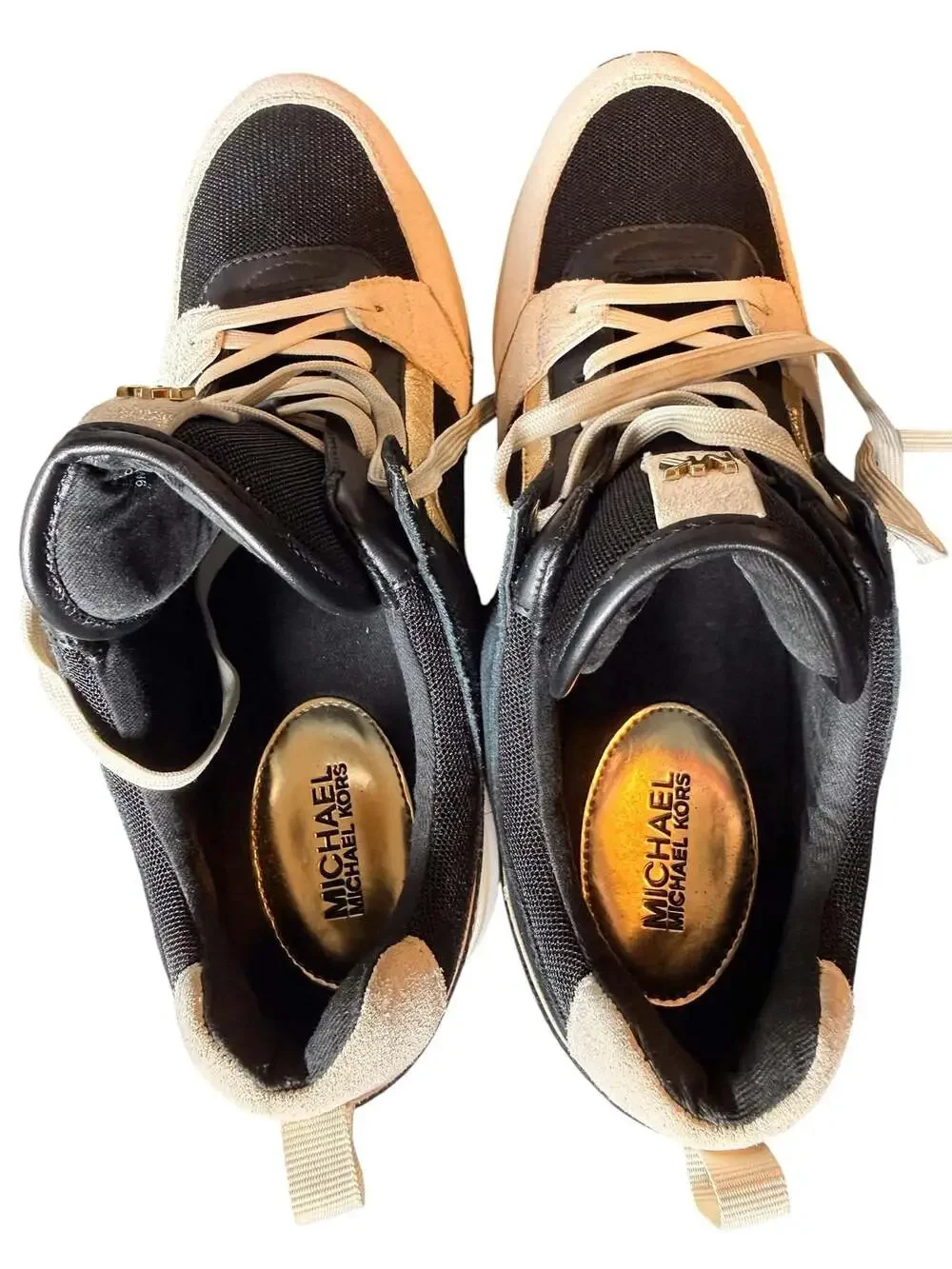 Michael Kors Georgie Women's Low Top Sneakers Black/Cream/Gold